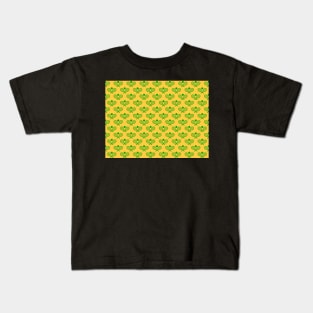 Tennis Seamless Pattern - Racket and Ball in Green - Orange Tones Kids T-Shirt